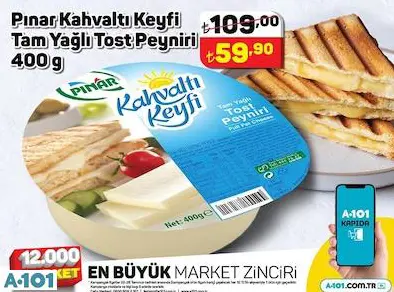 PINAR KAHVALTI KEYFİ TAM YAĞLI TOST PEYNİRİ PINAR KAHVALTI KEYFİ TAM YAĞLI TOST PEYNİRİ